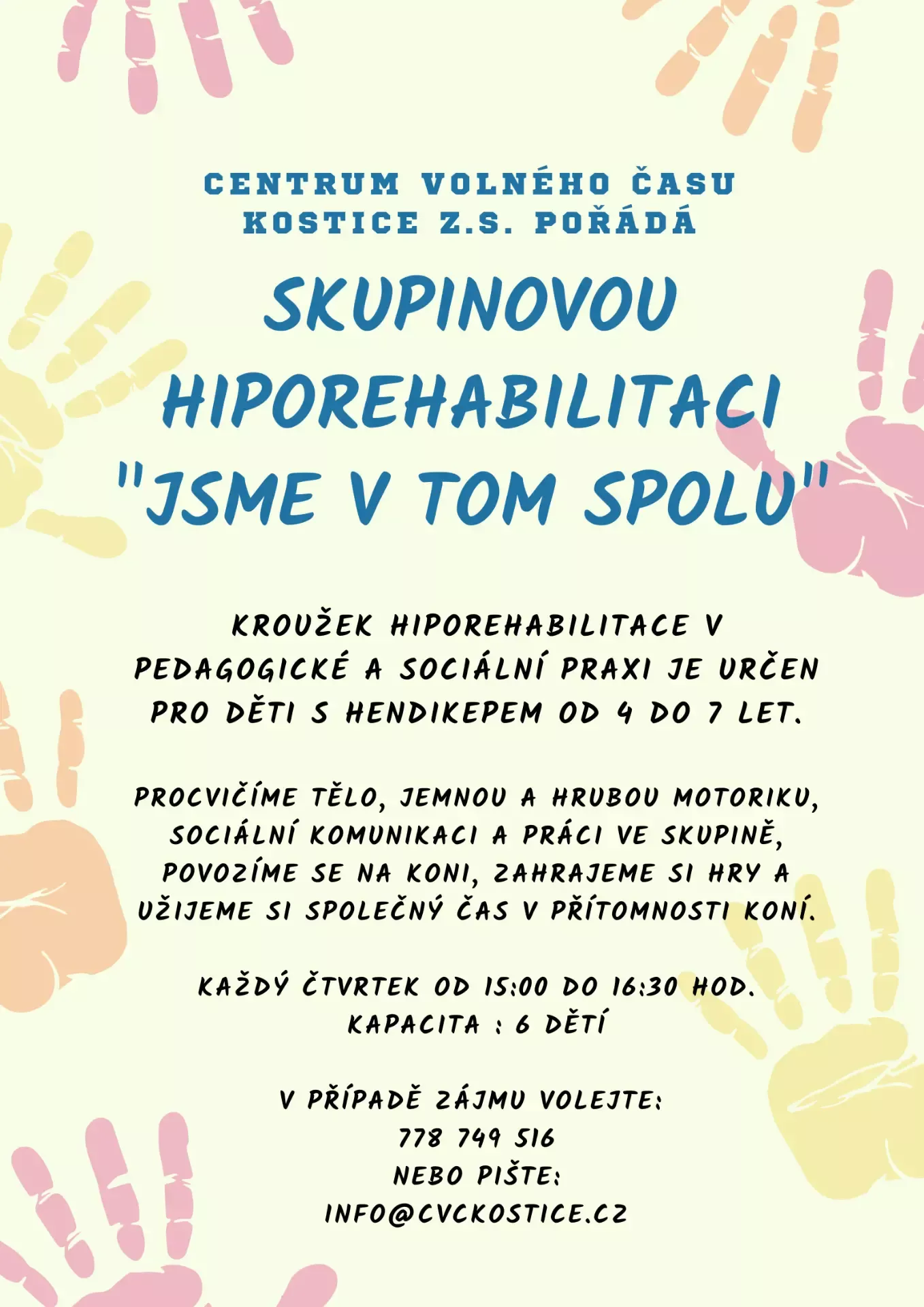 Otevíráme nový kroužek HPSP pro děti s hendikepem